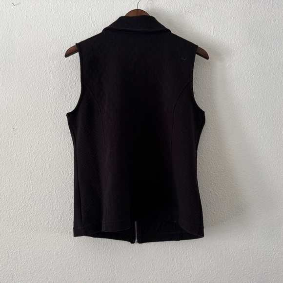Karen Scott Quilted Vest Sport Womens Fleece Black Jacket Medium Full Zip - Picture 10 of 12